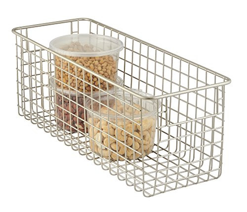 Kitchen Storage Basket
 mDesign Wire Storage Basket for Kitchen Pantry Cabinets