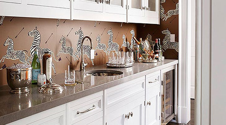 Kitchen Wallpaper Backsplash
 How to Use Wallpaper as a Kitchen Backsplash PureWow