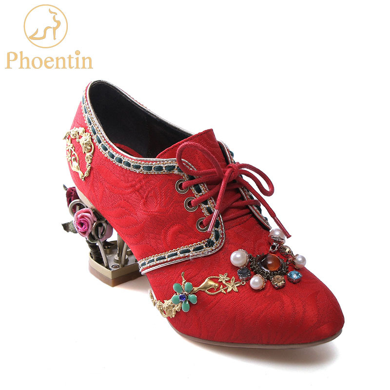 Lace Up Wedding Shoes
 Aliexpress Buy Phoentin red wedding shoes flower