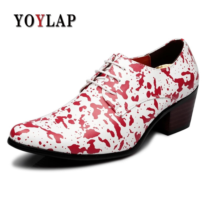 Lace Up Wedding Shoes
 YOYLAP Brand High Heel Mens Dress Shoes lace up Pointed