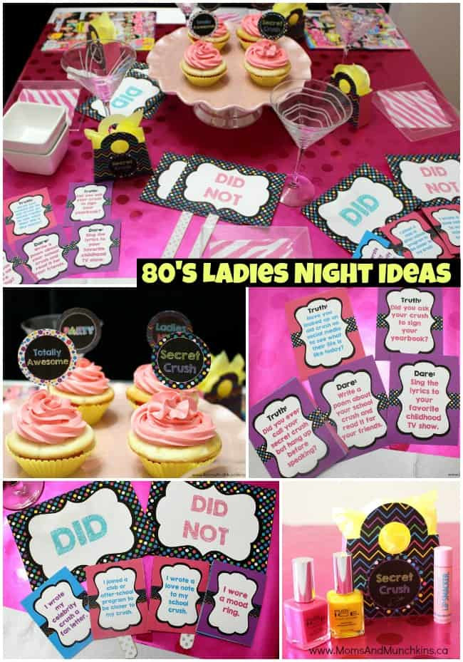 Ladies Birthday Party Ideas
 80 s La s Night Ideas & Printables Moms & Munchkins