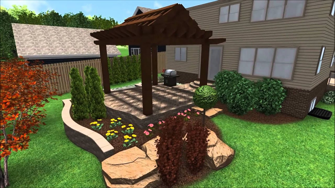 Landscape And Patio Design
 Landscape Design 3D Walkthrough Raised Patio Flagstone