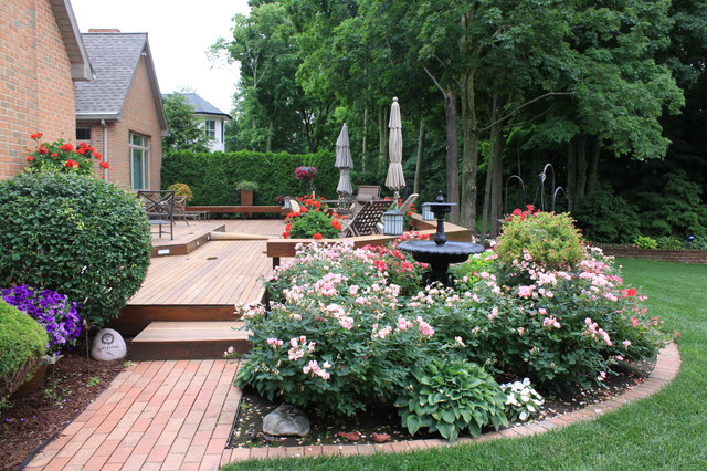 Landscape Around A Patio
 Relaxing Deck Traditional Landscape Grand Rapids