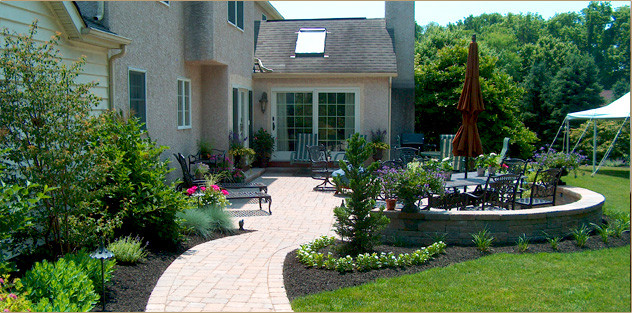 Landscape Around A Patio
 Woodward Landscape Supply in PA Pavers Flagstone PA