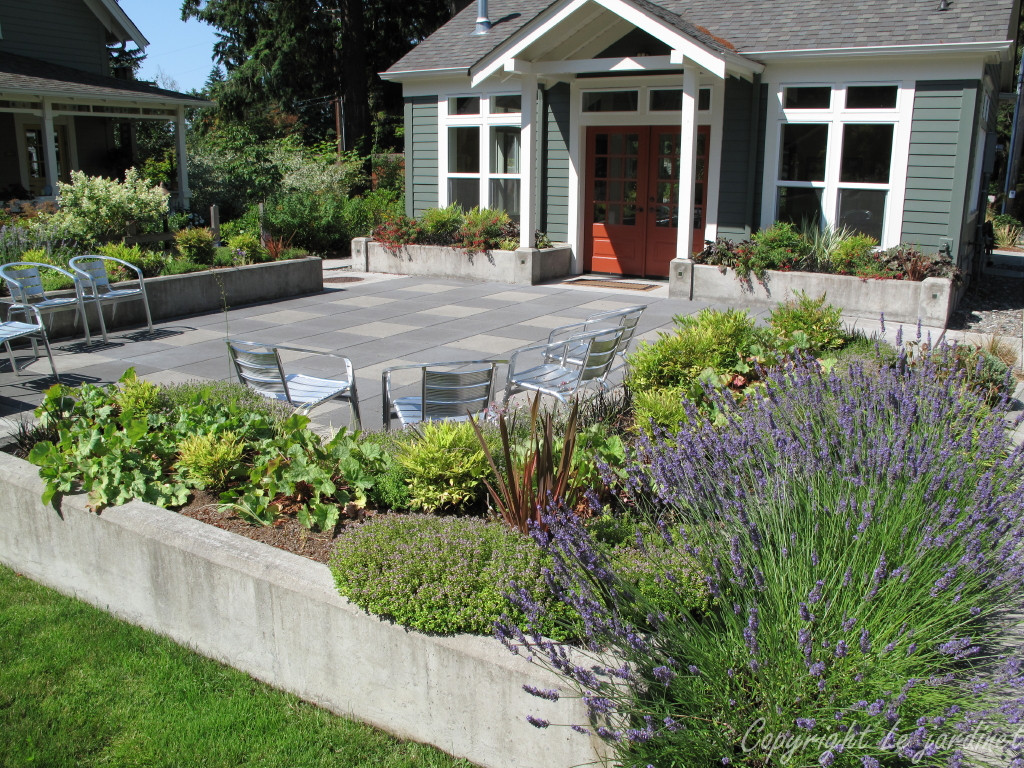 Landscape Around Concrete Patio
 Garden Adventures for thumbs of all colors Patio Design