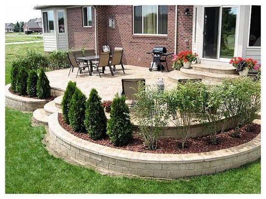 Landscape Around Concrete Patio
 37 best Walkway Retaining Wall & Patio images on