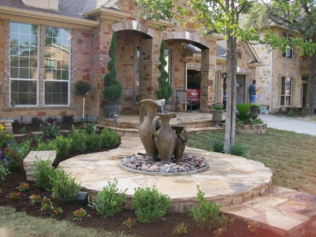 Landscape Fountain Front Yards
 17 Outstanding Garden Fountains To Enhance Your Backyard