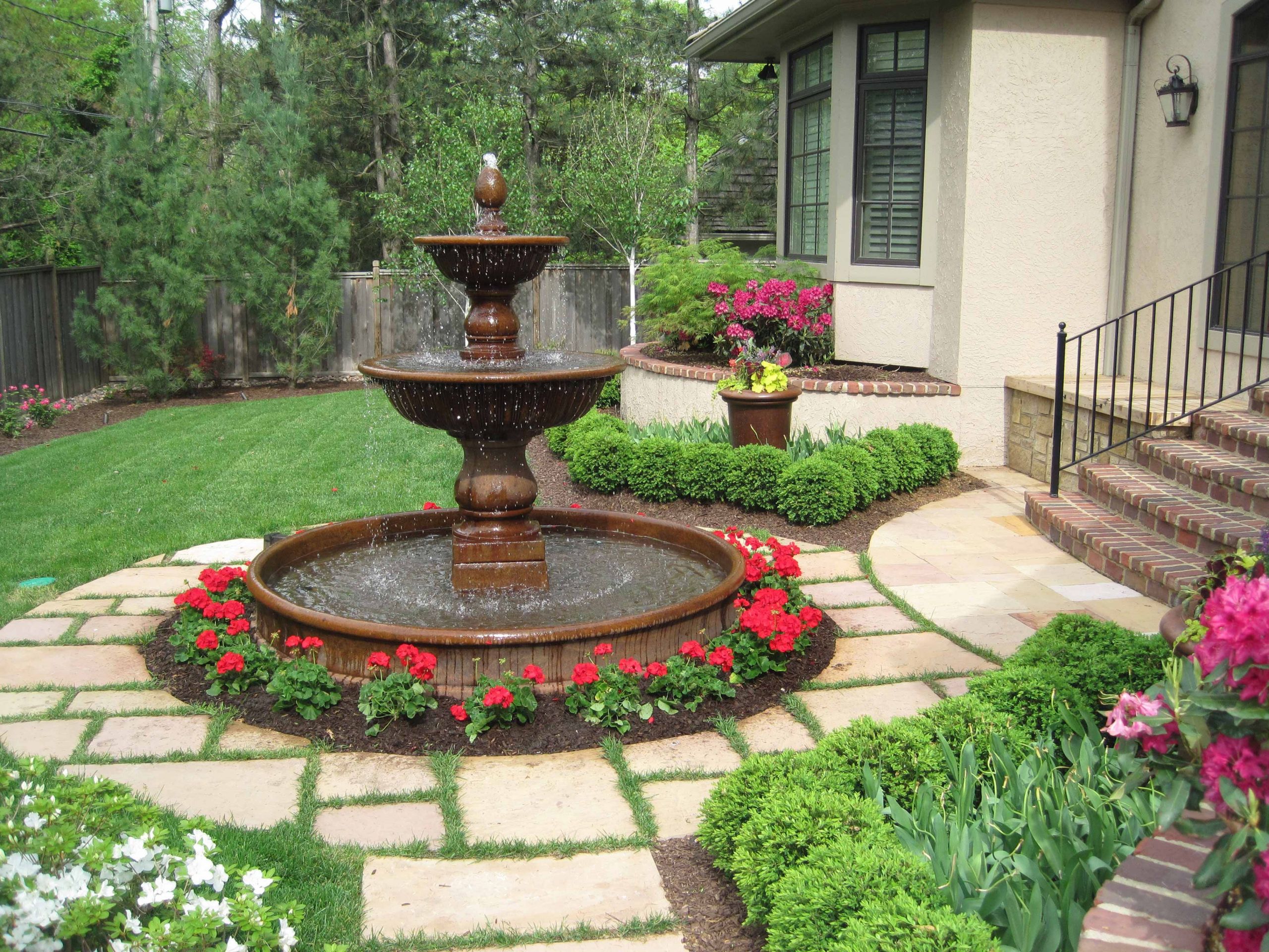 Landscape Fountain Front Yards
 Nothing makes a better garden focal point than a fountain