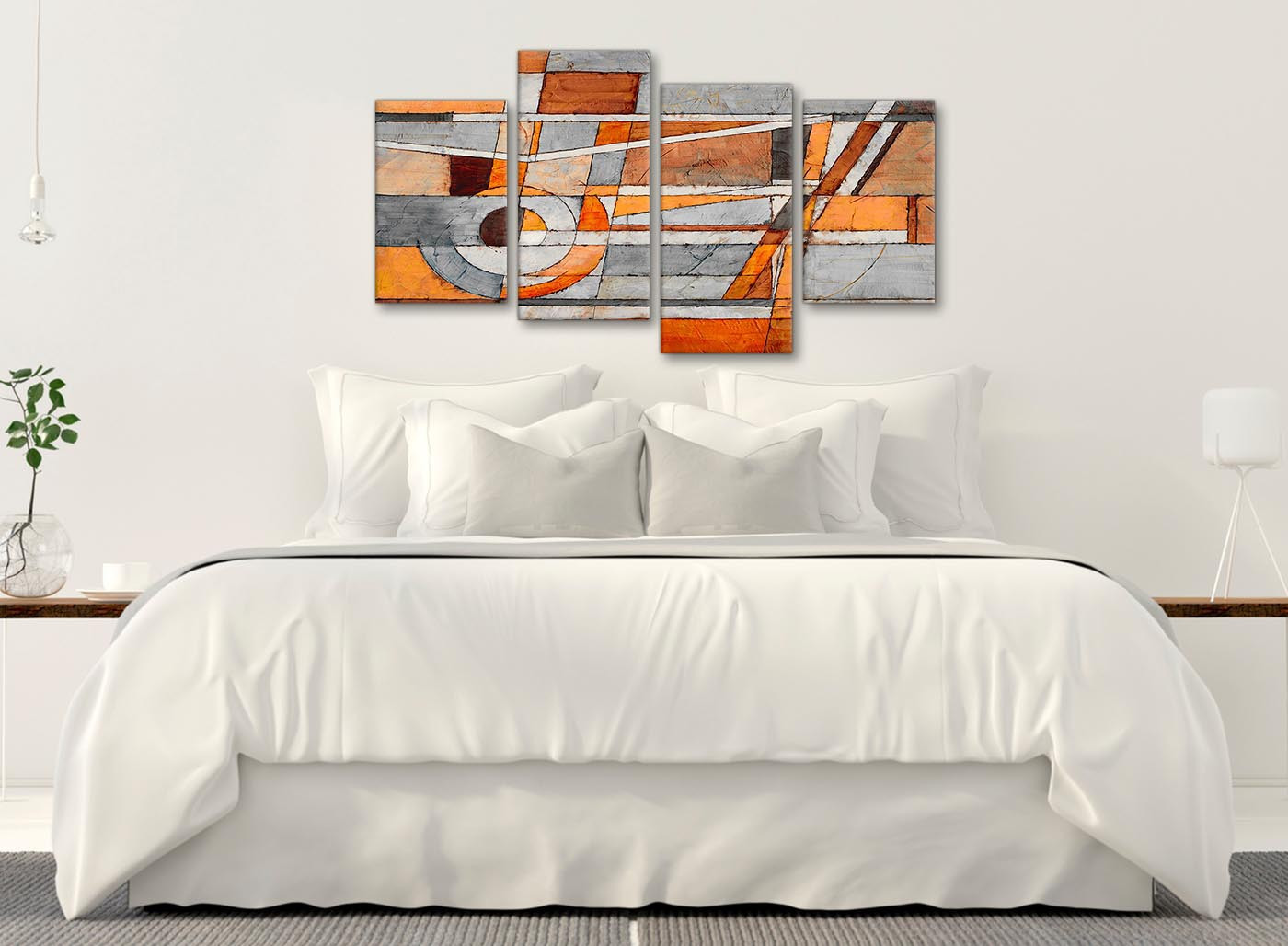 Large Bedroom Wall Art
 Burnt Orange Grey Painting Abstract Living Room