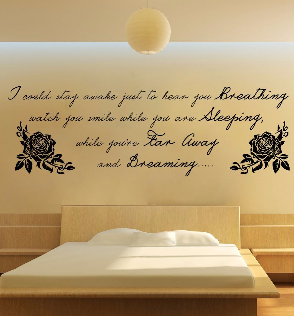 Large Bedroom Wall Art
 Aerosmith Breathing Lyrics Wall Art Quote Bedroom
