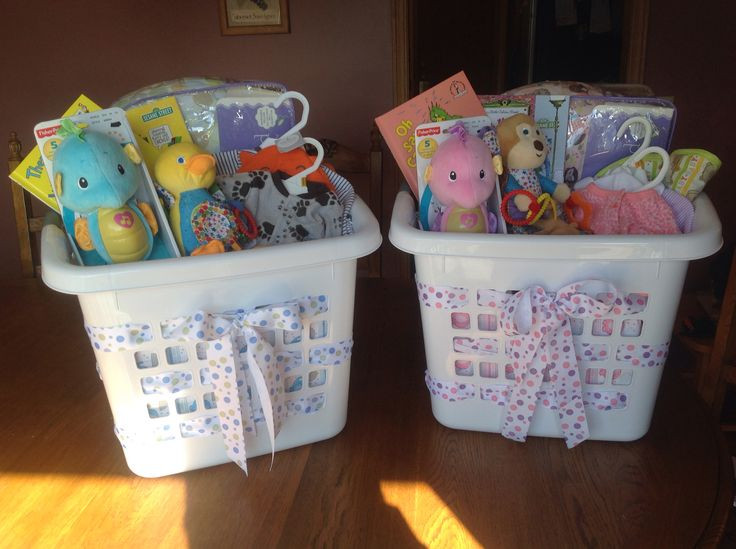 Laundry Gift Basket Ideas
 Use laundry basket as "Gift Bag" for Baby Shower ts I