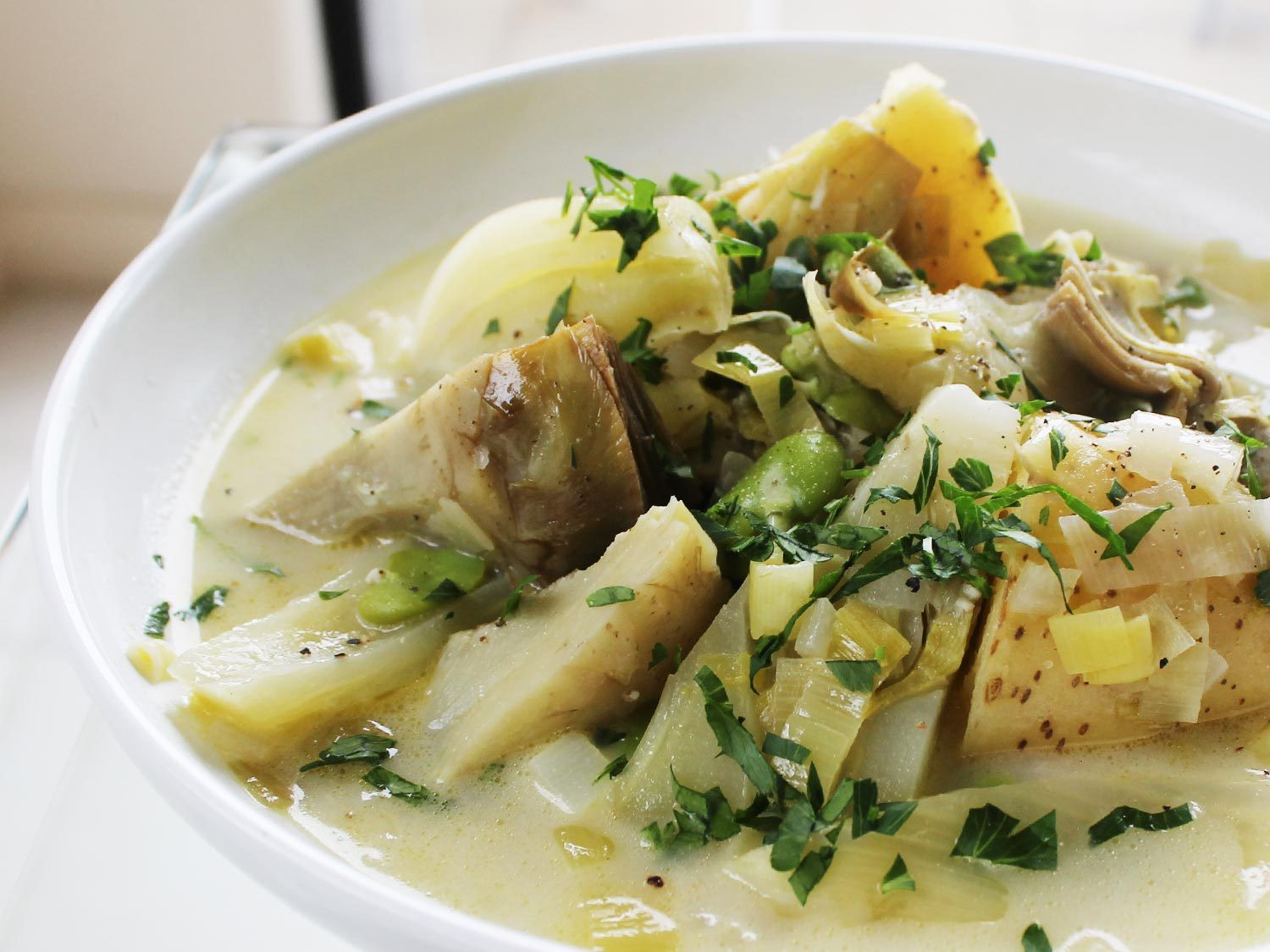 Leek Recipes Vegetarian
 Braised Artichokes With Leeks and Peas From The New