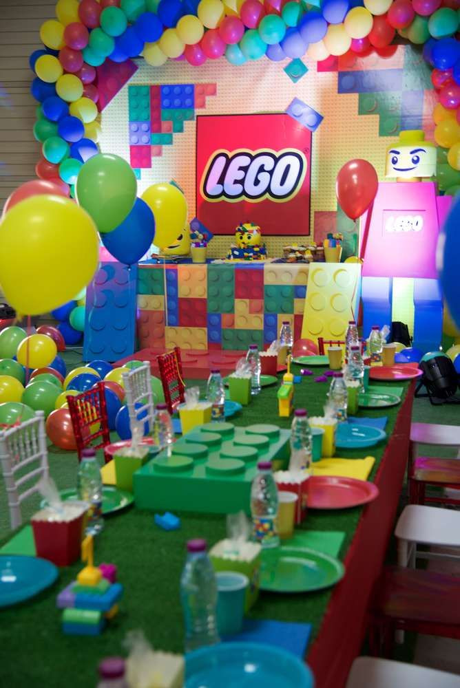 Lego Birthday Party Decorations
 Colorful and fun Lego birthday party See more party ideas