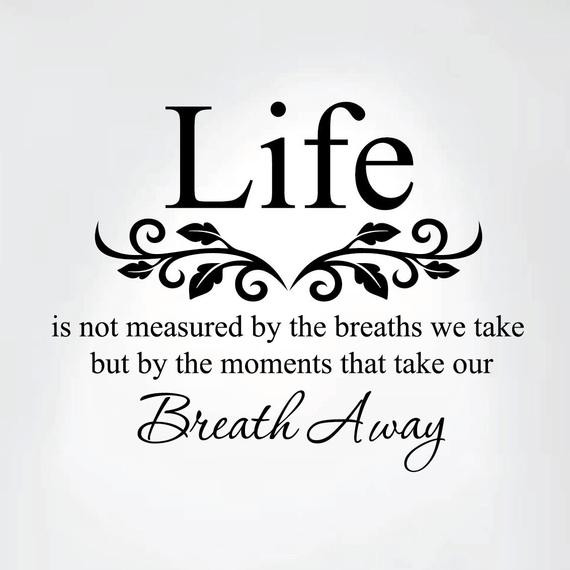 Life Is Not Measured By The Breaths Quote
 Life Is Not Measured By the Breaths We Take but By the Moments