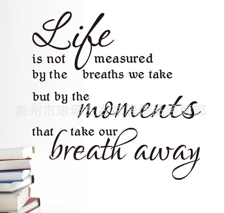 Life Is Not Measured By The Breaths Quote
 Life is not measured by the breaths quote wall decals