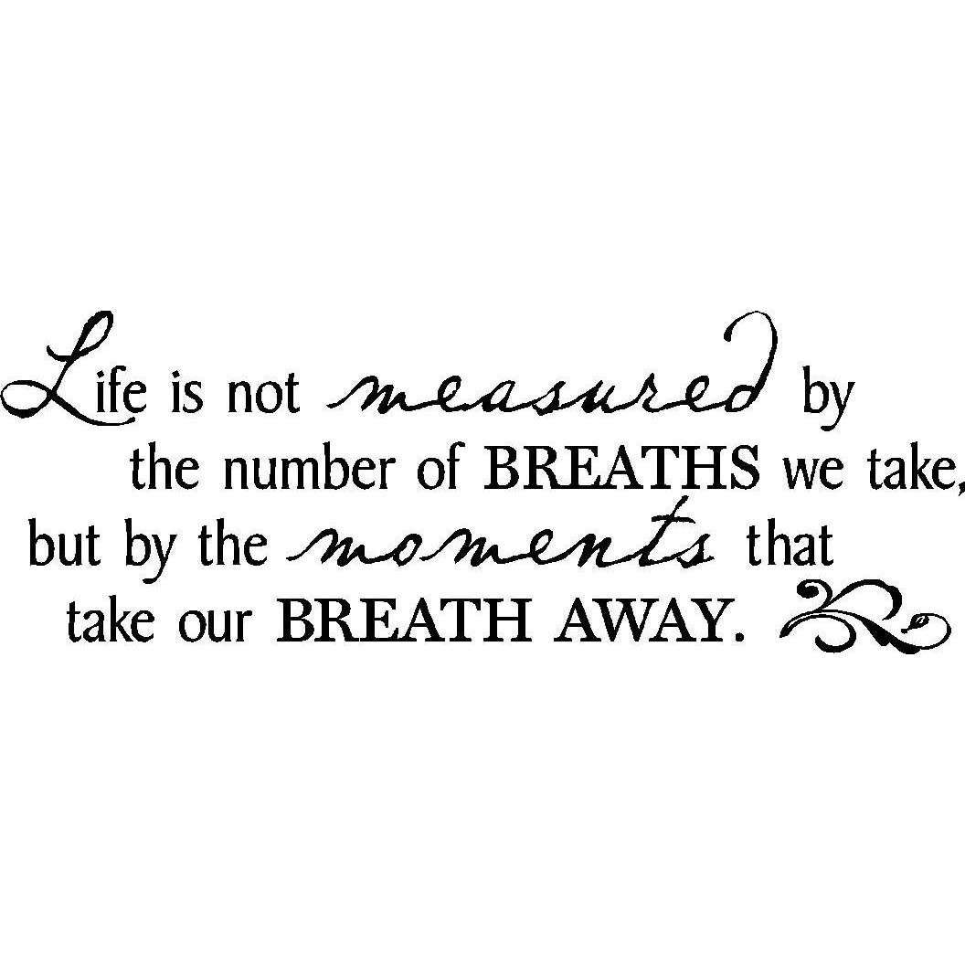 Life Is Not Measured By The Breaths Quote
 Life is not measured by the number of Breaths we take but