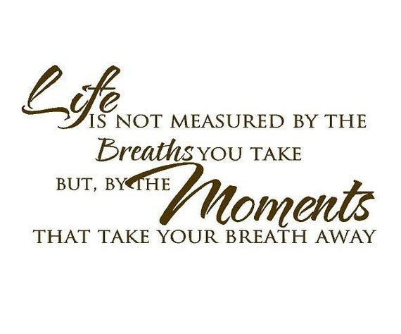 Life Is Not Measured By The Breaths Quote
 Wall Decal Quote Life is Not Measured by the Breaths We Take