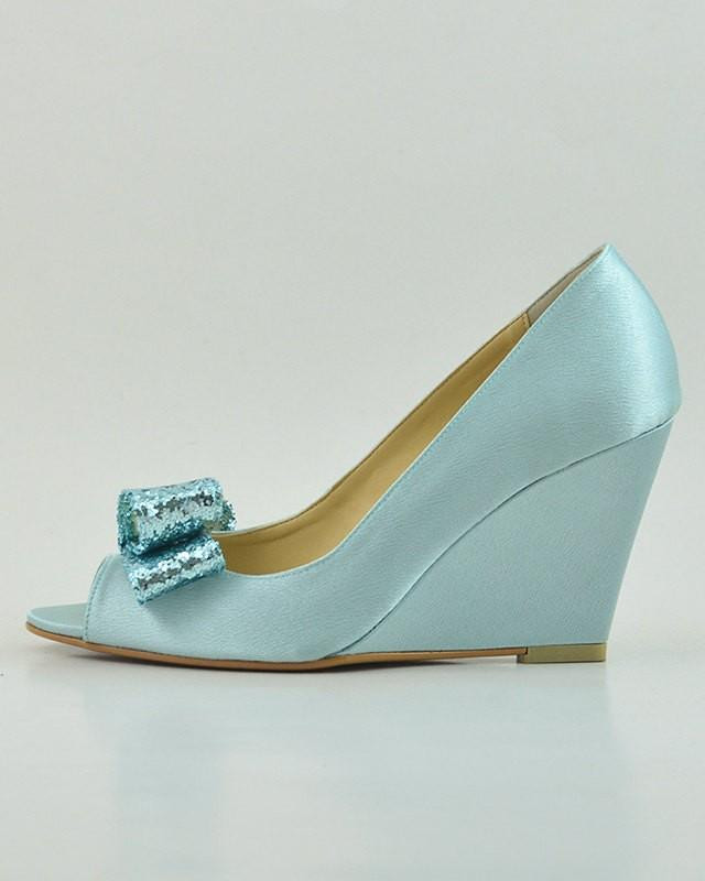 Light Blue Wedding Shoes
 Something Blue Wedding Shoes Blue Glitter Wedding Wedges