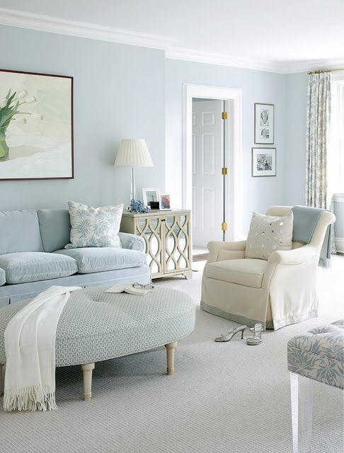 Light Colours For Living Room
 Love the cool color Light blue silver cream color