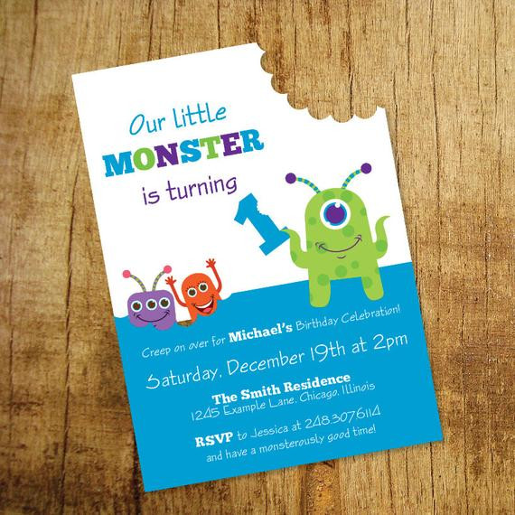 Little Monster Birthday Invitations
 Little Monster Birthday Invitation