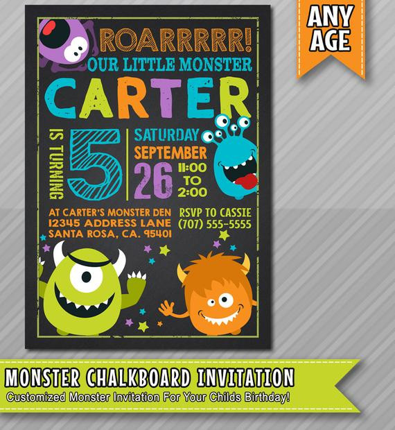 Little Monster Birthday Invitations
 Little monster birthday invitation Monster by WolcottDesigns