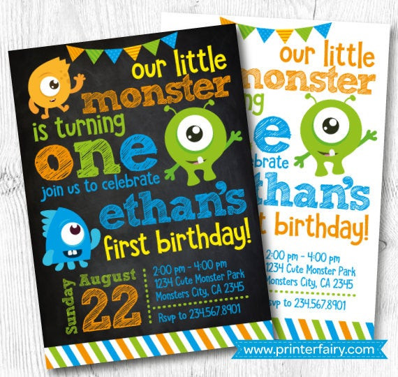 Little Monster Birthday Invitations
 Little Monster Birthday Invitations Monster Invitations