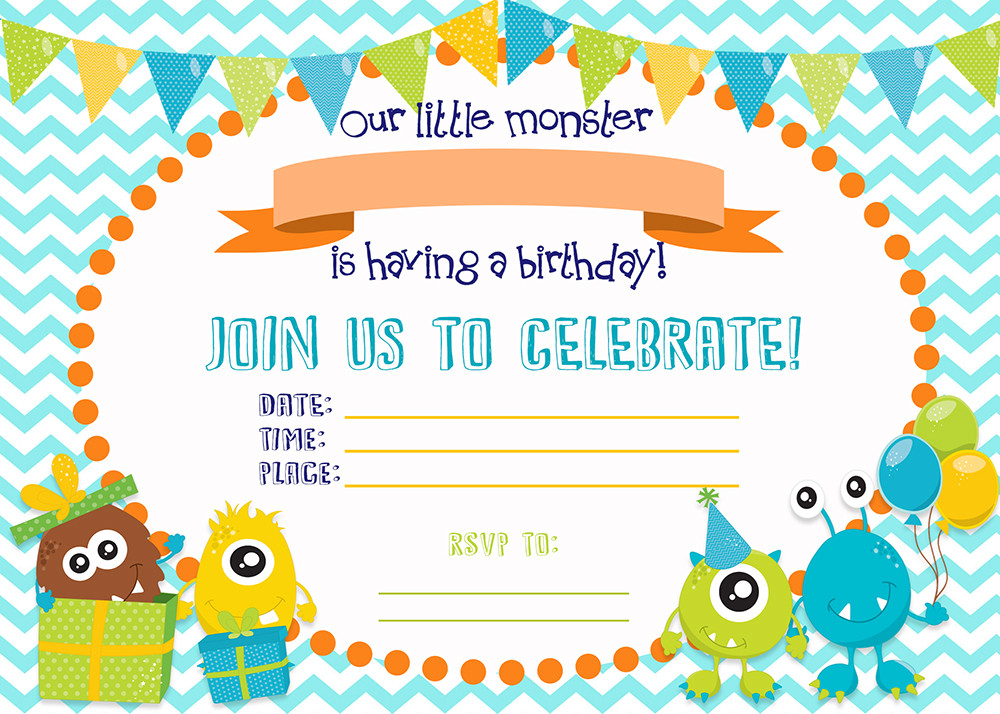 Little Monster Birthday Invitations
 FREE PRINTABLE Monster Birthday Invitations Six Clever
