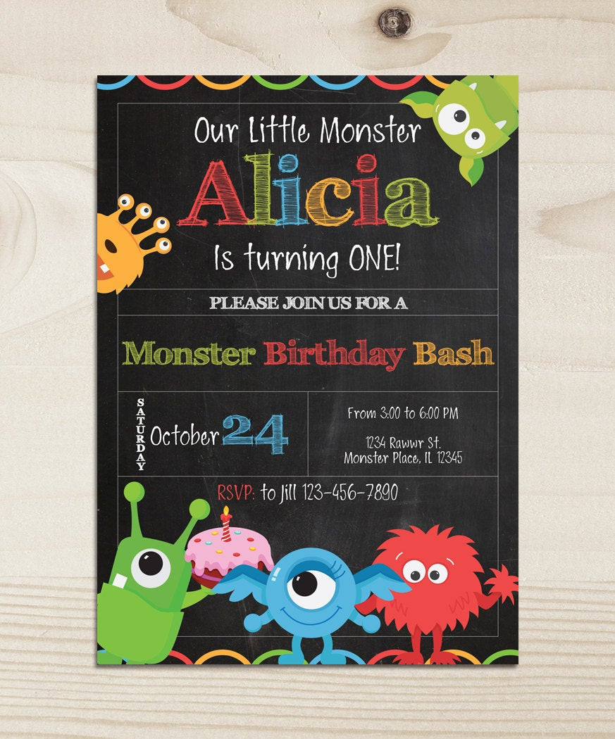 Little Monster Birthday Invitations
 Printable MONSTER BIRTHDAY INVITATION Little Monster