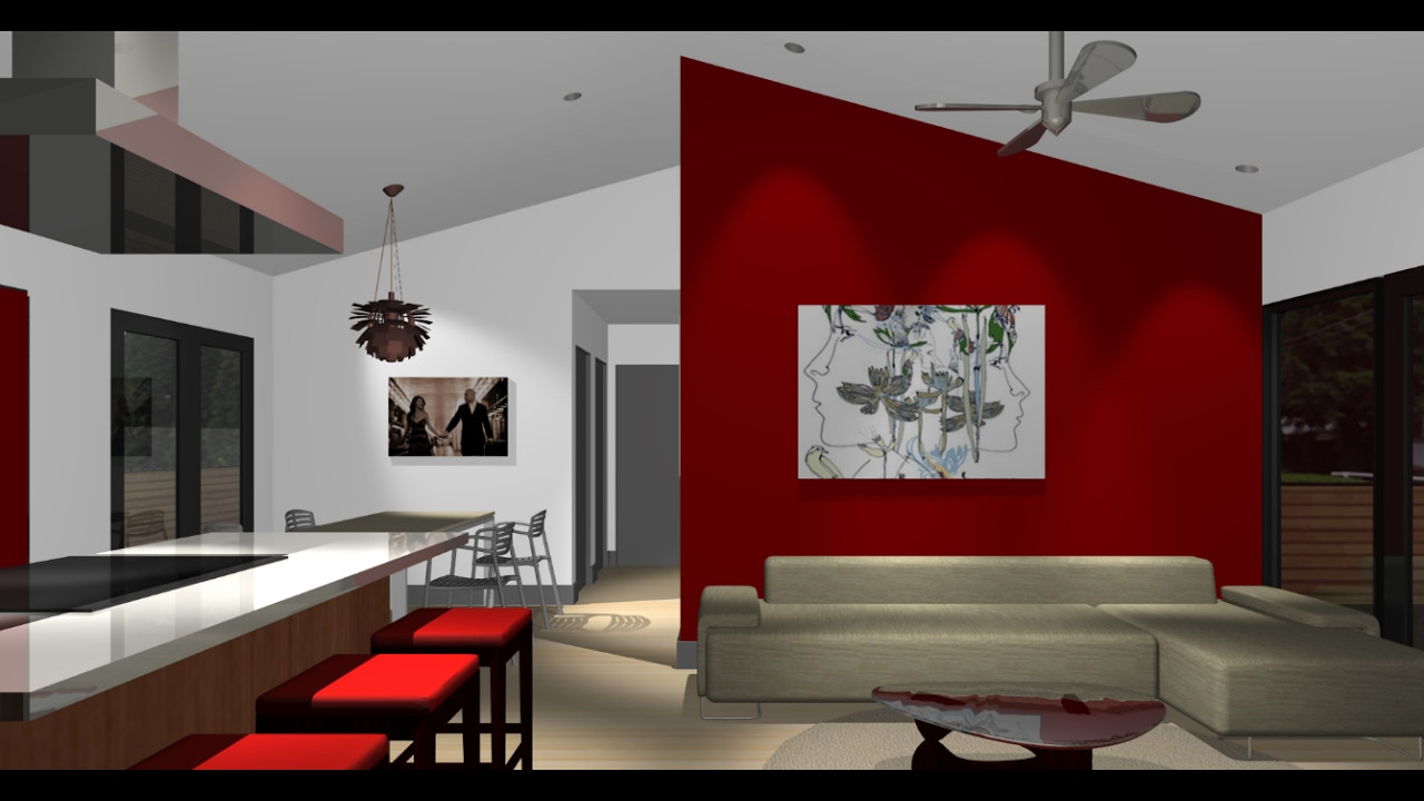 Living Room Accent Walls
 Red Accent Wall