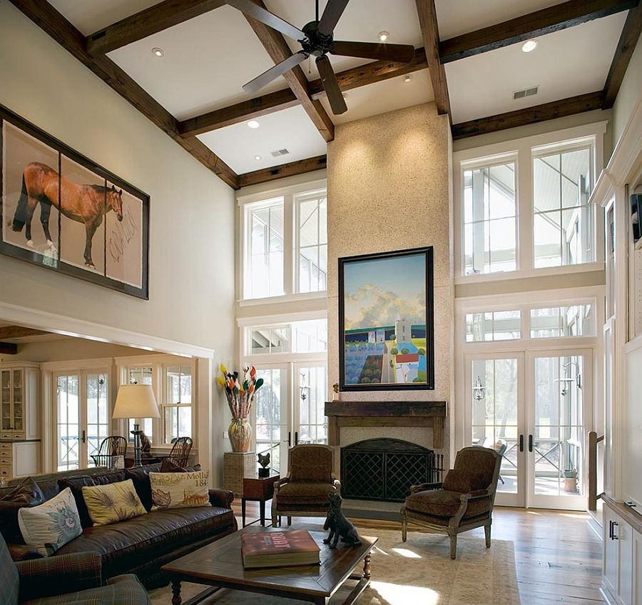 Living Room Ceiling Ideas
 Sizing It Down How to Decorate a Home with High Ceilings