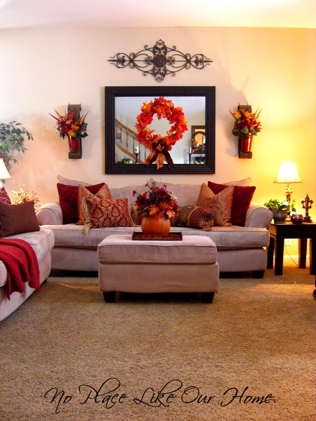 Living Room Centerpieces Ideas
 No Place Like Our Home Front Living Room Fall Tour 2012