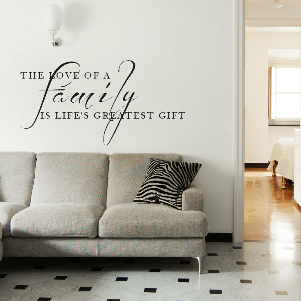Living Room Wall Art Stickers
 LOVE FAMILY GIFT Living Room Wall Art Decal Quote Words