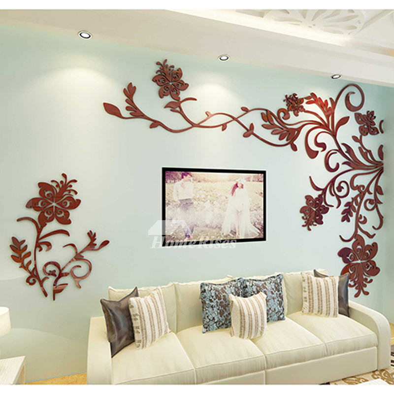 Living Room Wall Art Stickers
 Beautiful Wall Mural Stickers 3D Acrylic Home Decor Living