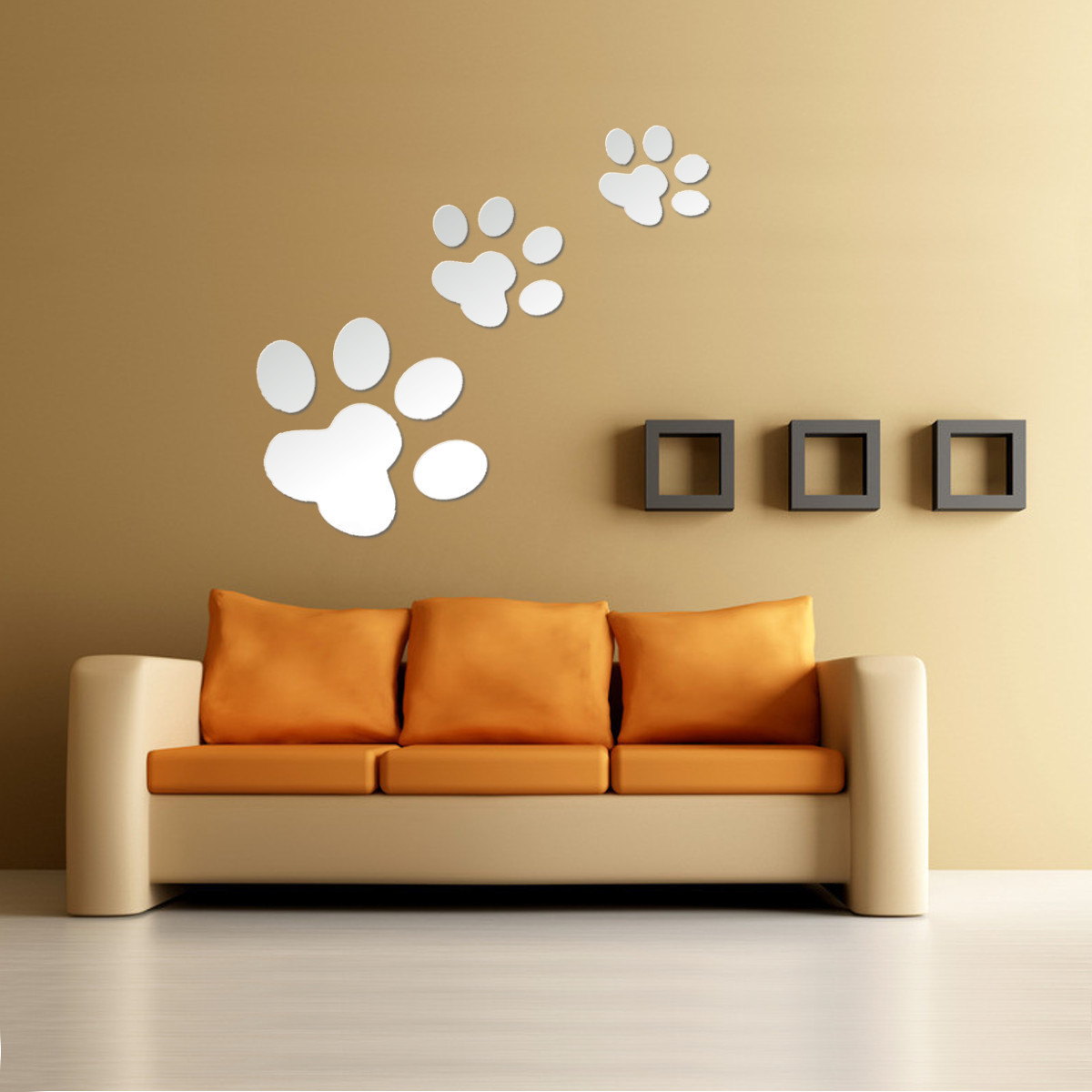 Living Room Wall Art Stickers
 Removable DIY 3D Mirror Surface Wall Stickers Mural Art