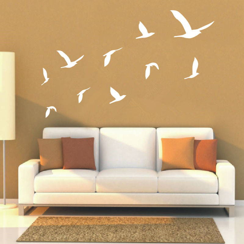 Living Room Wall Art Stickers
 2016 Hot Ten Geese Flying Decals Living Room Wall Art