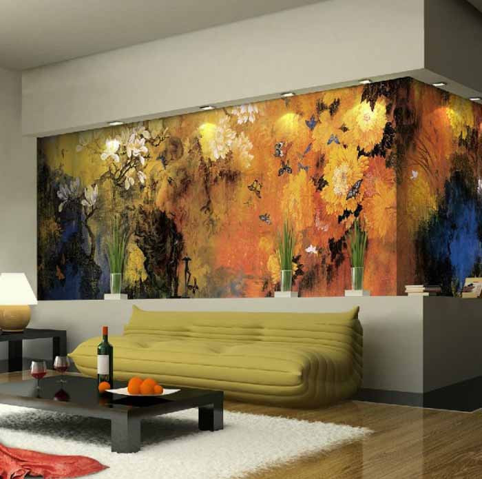 Living Room Wall Murals
 10 Living Room Designs With Unexpected Wall Murals Decoholic