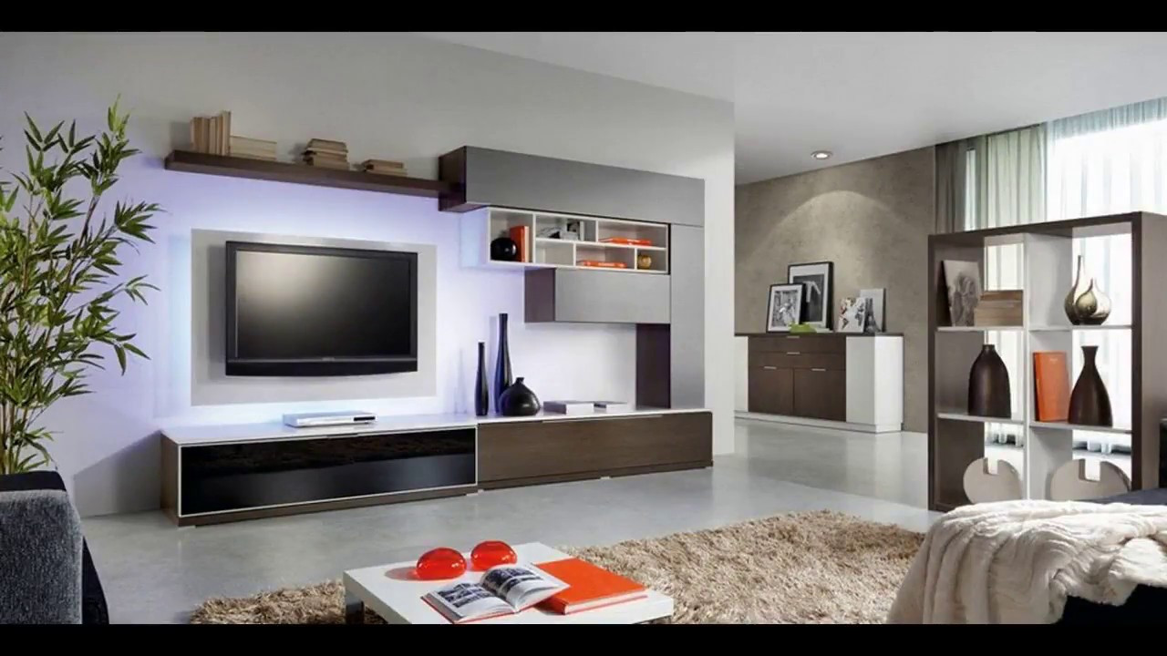 Living Room Wall Unit
 Modern TV Wall Unit Design Tour 2018 DIY Small Living Room