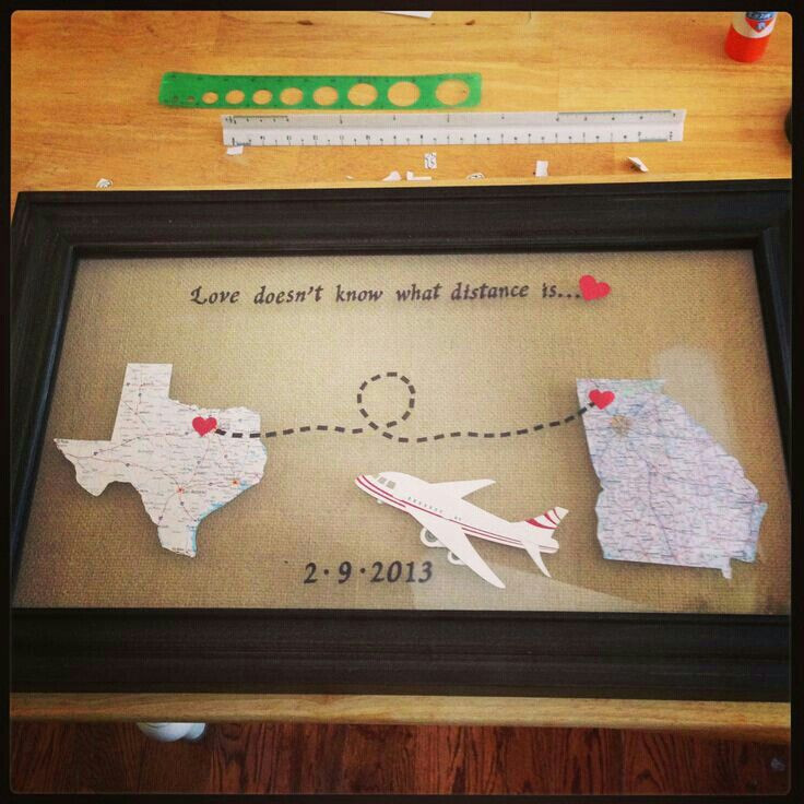 Long Distance Relationship Gift Ideas For Boyfriend
 I gotta make a frame like this for us