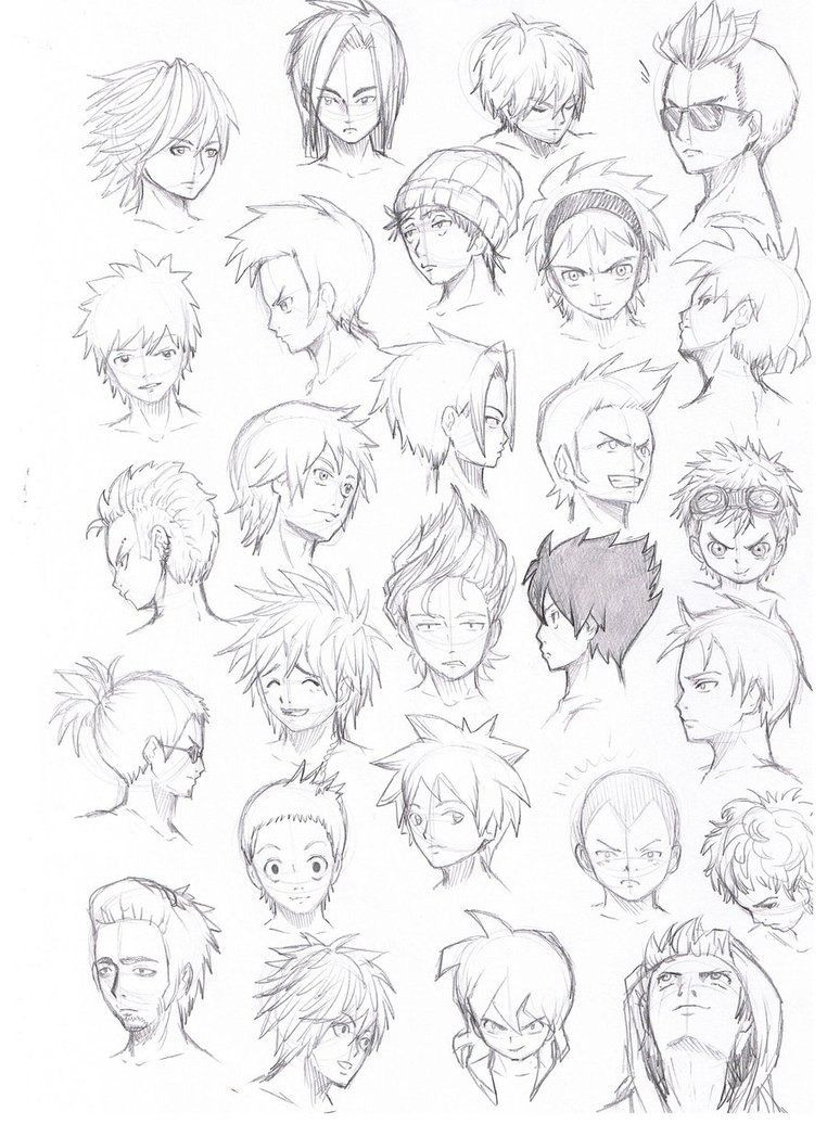 Long Male Hairstyles Anime
 various hairstyles male by Komodo92Tenbinza on DeviantArt