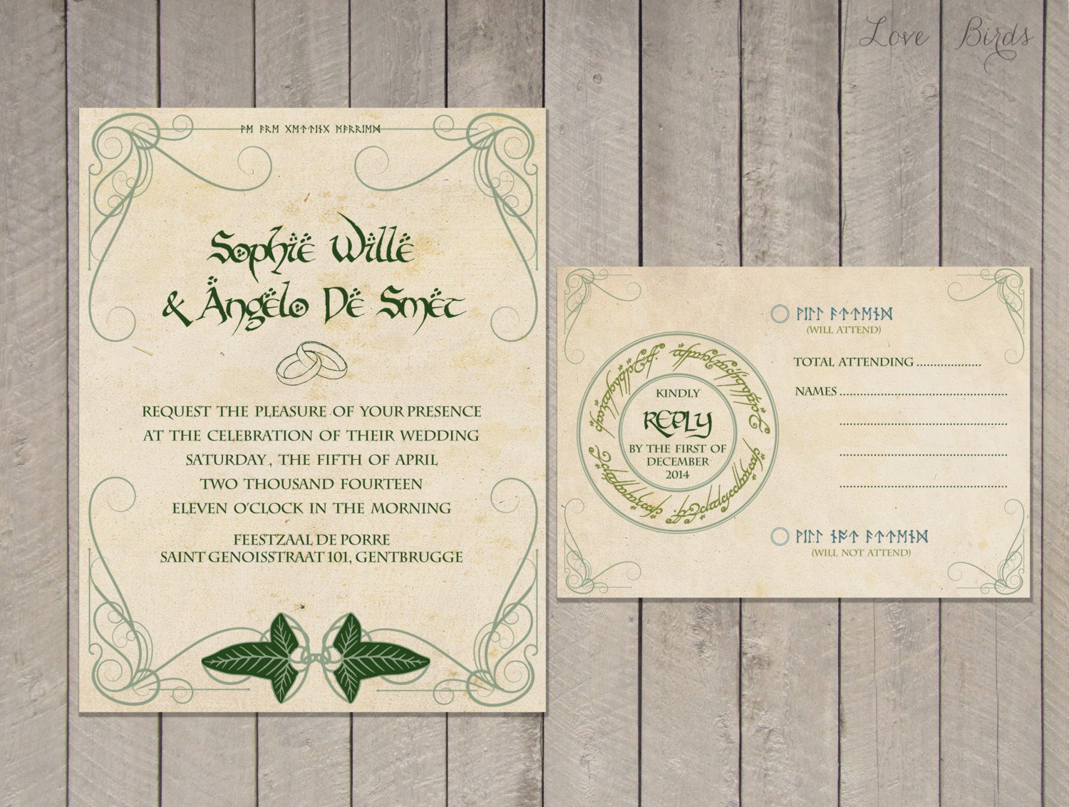 Lord Of The Rings Wedding Invitations
 Lord of the Rings Wedding Invitations Part e
