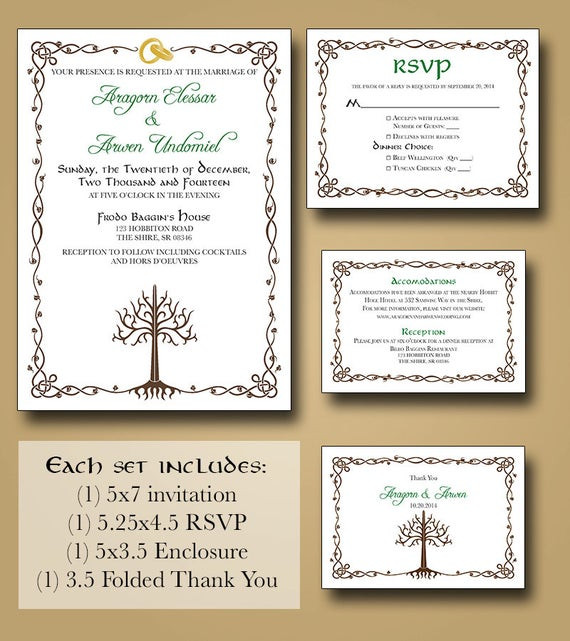 Lord Of The Rings Wedding Invitations
 Lord of the Rings Wedding Invitations Part e