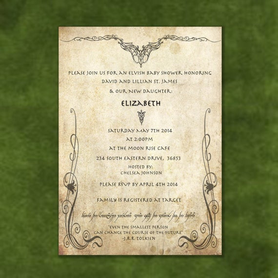 Lord Of The Rings Wedding Invitations
 Lord of the Rings Wedding Invitations Part e