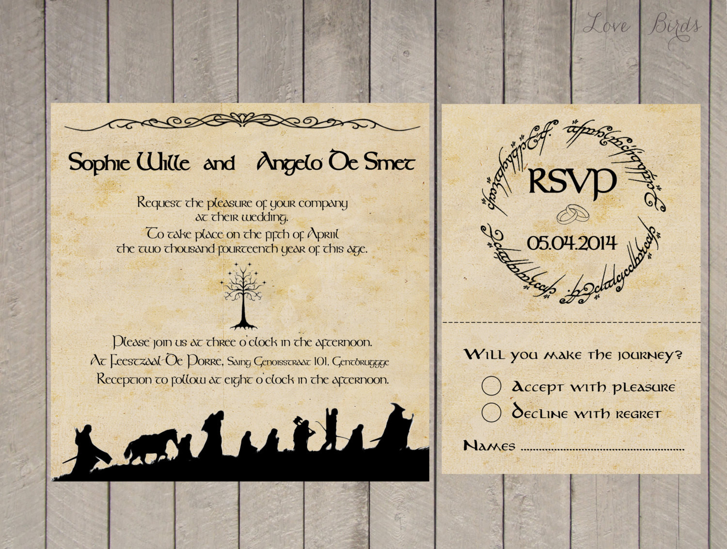 Lord Of The Rings Wedding Invitations
 Lord of the Rings Wedding Invitations Part e