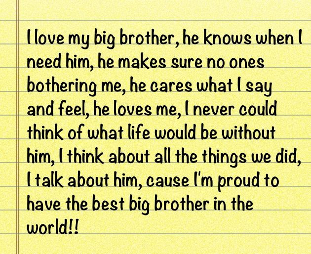 Love Brother Quote
 I Love My Big Brother Quotes QuotesGram