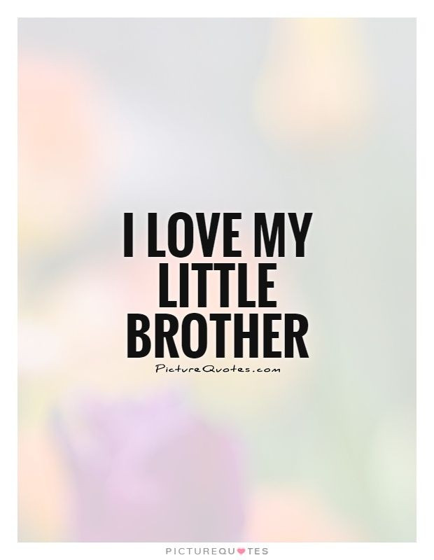 Love Brother Quote
 I love my little brother Brother quotes on PictureQuotes