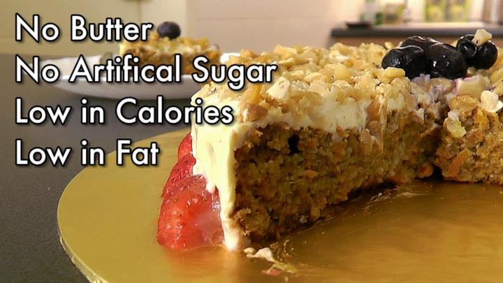 Low Calorie Carrot Cake Recipe
 "Skinny" Healthy Carrot Cake Recipe No Butter or Sugar
