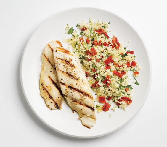 Low Calorie Dinners For 2
 Garlicky Grilled Tilapia With Couscous
