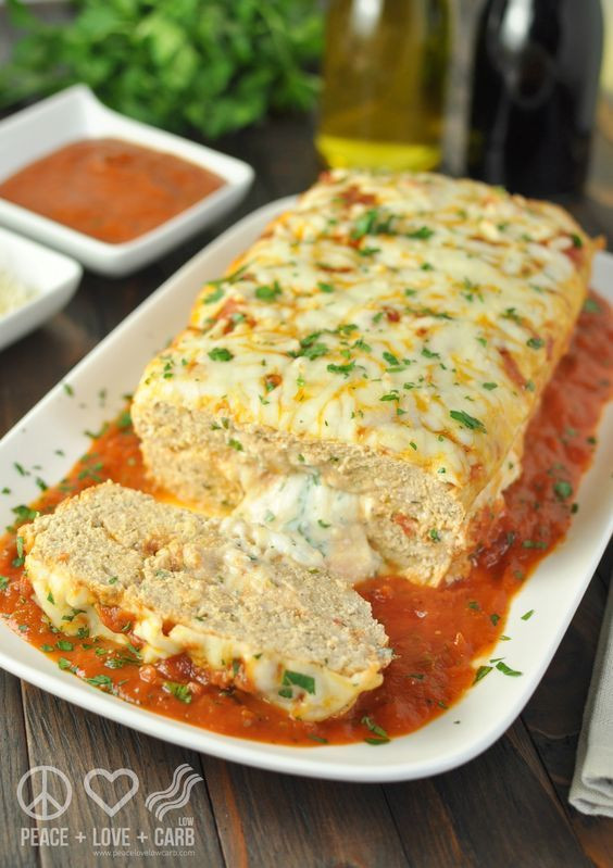 Low Calorie Ground Chicken Recipes
 Stuffed Chicken Parmesan Keto Meatloaf Recipe
