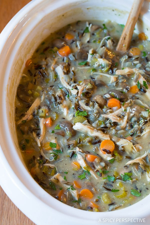 Low Calorie Soup Recipes For Slow Cookers
 Slow Cooker Chicken Wild Rice Soup Healthy A Spicy