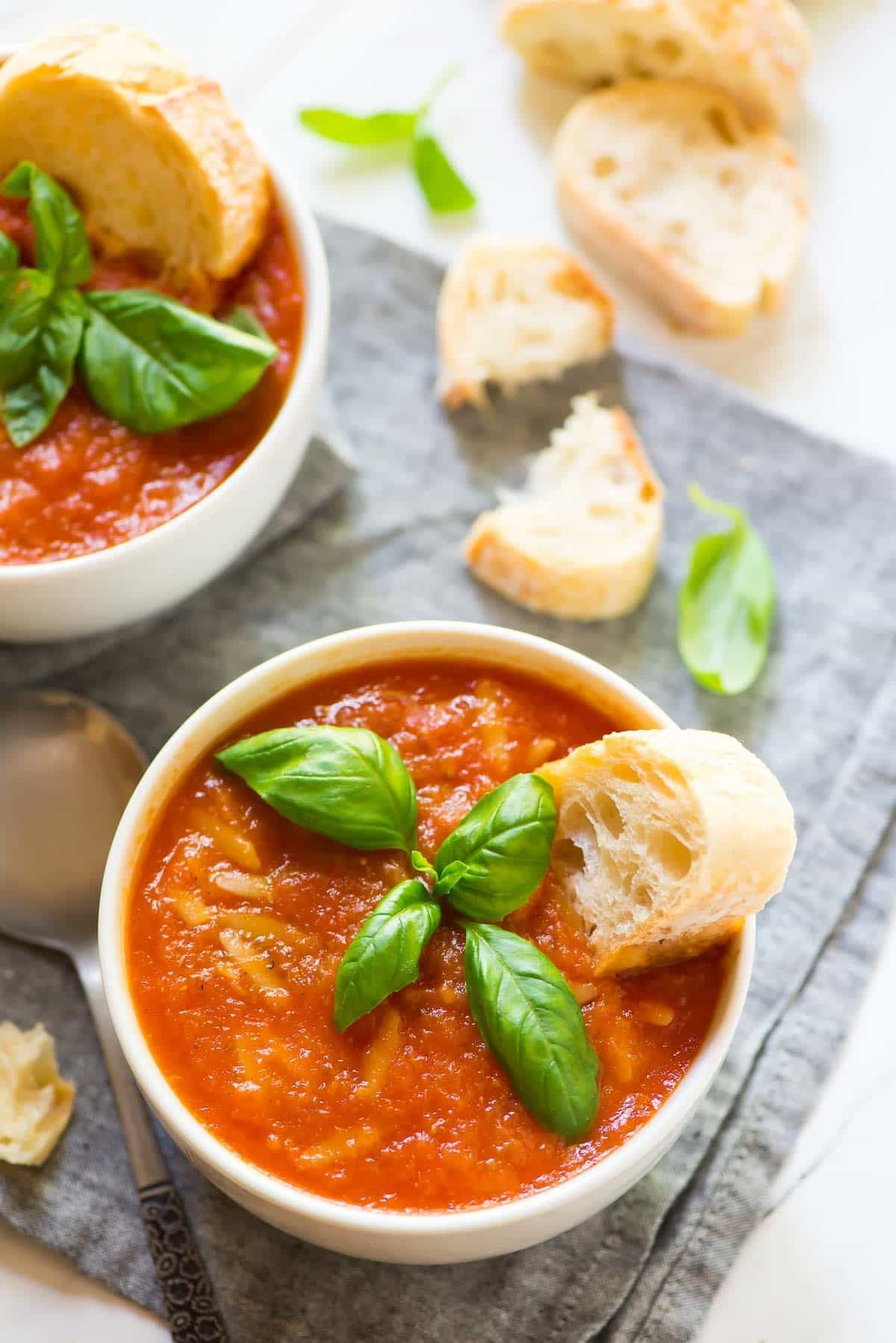 Low Calorie Soup Recipes For Slow Cookers
 Healthy Crock Pot Tomato Soup with Basil and Orzo Rich